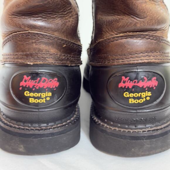Georgia Boot G3413 Muddog Pull-On Brown Leather Farm & Ranch Work Boots 9M main image 8